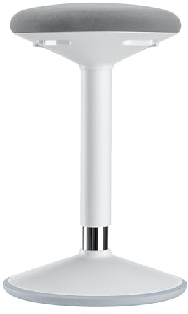 Wiltec Grå balanspall för kontor ergonomisk snurrpall höjdjusterbar 55-81 cm 135 kg lastkapacitet pall för att sitta och stå