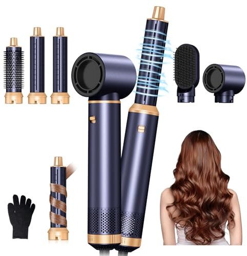 MogaWave 5 in 1 Hairstyler Pro, Professional Hair Wrap Curler, Multi-Blow Dryer Brush Set with Curl, Straighten, Wavy, Smooth, Magic Styler for All Hair Types and Lengths