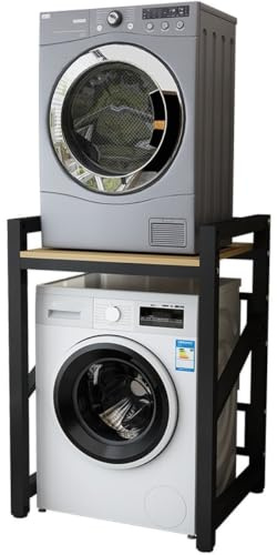 Altura Ajustable Mueble Lavadora Y Secadora Vertical Exterior,Armario De Lavadora De Tambor,Armario Lavadora Secadora,Estantería Lavadora,Kit De Apilamiento Para Lavadora,Para Entrada, Lavandería(Blac