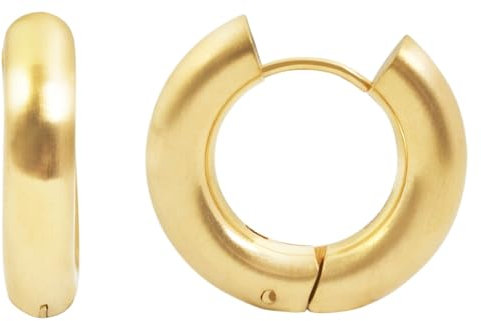 Akzent Wasserfeste Edelstahl Ohrringe Creolen in Gold für Damen, 100% Wasserfest & Hautverträglich