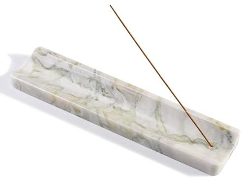 Koville Soporte de incienso de mármol, soporte de incienso para palos, soporte para varillas de incienso, recogedor de cenizas para meditación, yoga, spa, quemador de incienso de piedra natural