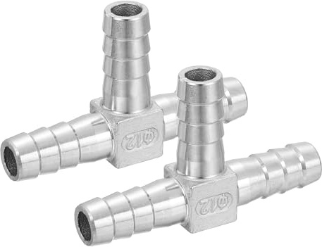QUARKZMAN 2 Piezas De Racor En T De 15/32, Acero Inoxidable 304, Adaptador De Manguera De 3 Vías para Sistemas De Vacío, Conexiones Industriales, Color Plata