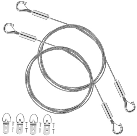 DIYEAH 1set Kit Appendi Foto Regolabile Con Cavo Inossidabile Completo Per Specchi e Decorazioni Murali Facile Installazione e Resistente Include Ganci e Accessori Per