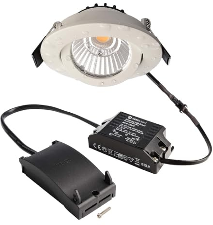 Deko-Light Deckeneinbauleuchte Dione IP44, 8,5 W, DIM, 3000 K, Weiß