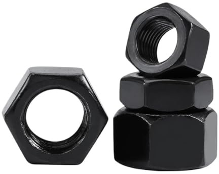 1/2/5 STÜCKE Feingewinde Sechskantmutter M8x1 M10x1 M10x1.25 M12x1 M12x1.25 M12x1.5 M14x1.5 M16x1.5 M18x1.5 M20x1.5 Schwarze Muttern aus Kohlenstoffstahl(M10 x 1.0(5pcs))