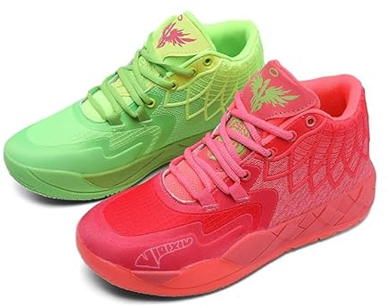 IGZBIBG Men's Knitted Mesh Breathable Mid-Top Basketball Shoes with Round Toe, Non-Slip and Lightweight Lace-Up Casual Sports Shoes Suitable for Walking, Running and Daily Travel (10,Two-Color)
