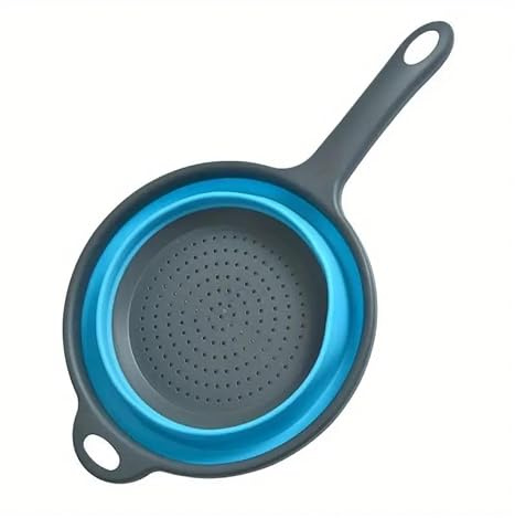 Kitchen Foldable Silicone Strainer Colanders, Collapsible Colanders with Handles, Space-Saver Folding Strainer Colander for Draining Pasta, Vegetable