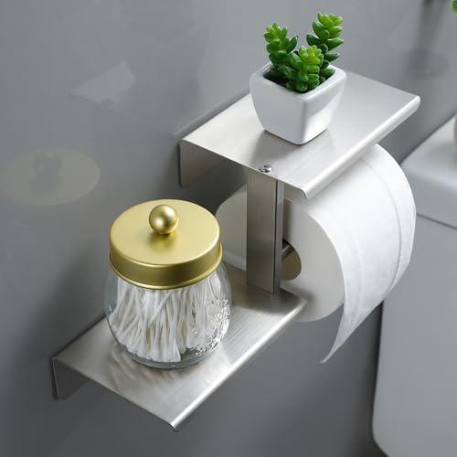 RUICER Toilettenpapierhalter Ohne Bohren, Edelstahl Klopapierhalter mit 2 Montagemethoden, Selbstklebend Wc Rollenhalter, Toilettenpapier Halter, Silber