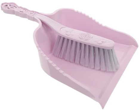 WEKAMOS Portable Mini Broom and Dustpan Purple for Desktop Cleaning Household Supplies Practical Indoor Sweeping Brush for Bookshelves Cabinet Kitchen Use