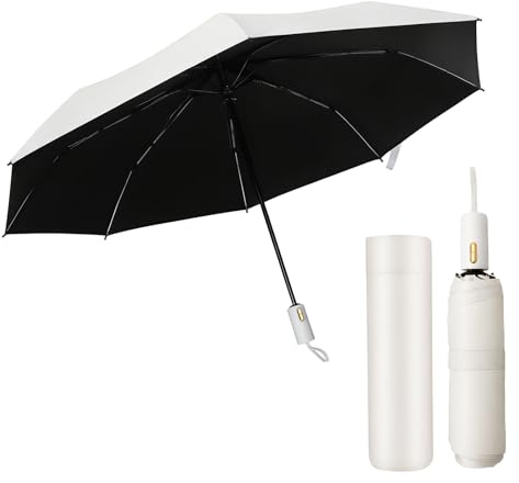 ZRUEWOT Automatischer Mini Regenschirm – Kompakter, Leichter Taschenregenschirm mit UV-Schutz, Wasserdicht und Faltbar, Ideal für Reisen & Kinder