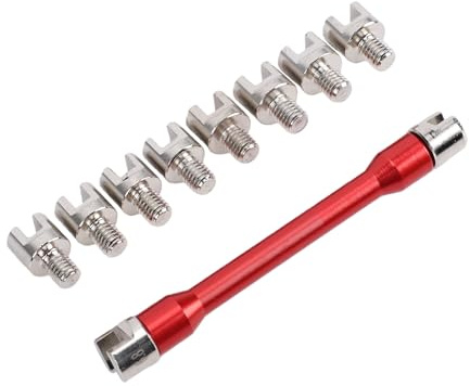 Marhynchus Motorcycle Spoke Wrench Set Aluminum Alloy Shaft with Heat Treated Alloy Steel Tip 5.0 to 6.8mm Spoke Spanner for Scooter Motorbike Wheel Tire Wire Adjustment
