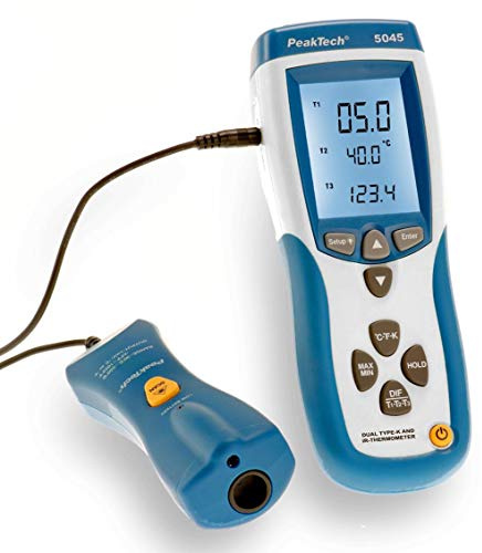 PeakTech P 5045 Thermomètre infrarouge ~ -30 +550°C ~ avec double mesure type -K 200 +1370°C