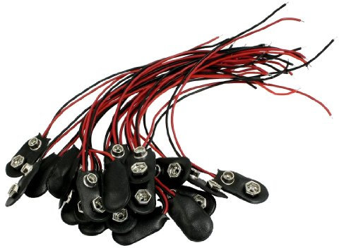 sourcingmap 20pcs Connecteur de clip de pile filaire 9 V de type I