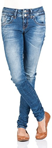 LTB Jeans Damen Skinny Jeans Julita X - High Waist SkinnyJeans mit Knopf & Reißverschluss und Stretch - Julita X ANGELLIS WASH Jeanshose blau 27W / L32