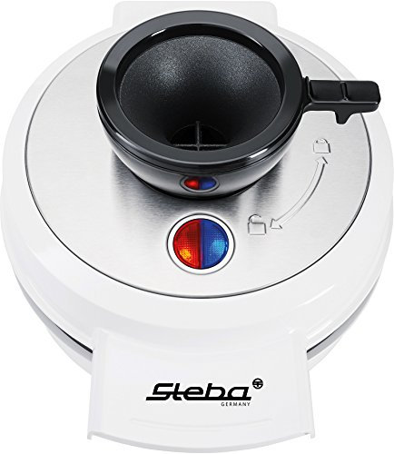 Steba WE 20 VOLCANO Waffeleisen mit innovativer Trichter-Einfüllöffnung, Weiß