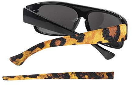Soft Eyewear Temple Arm Cover Sleeves Add Colors & Designs Eyeglasses Sunglasses for Men, Women & Kids 2 Sizes (Small, Leopard)