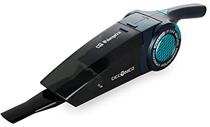 Orbegozo AP 1500 Aspiradora de mano sin cable, Aspira sólidos y líquidos, Mango de inclinación variable, Sistema de aspiración ciclónico, 2200 mAh, 3 accesorios incluidos, Color Negro