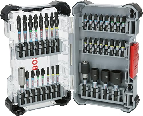 Bosch 36x Set de puntas de atornillar PRO Impact, 36 unidades | 200 x 107 mm, Professional Accesorios Atornillador, Taladro/atornilladores perforadores