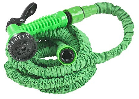 Zerotwo Gartenschlauch Flexibler, Wasserschlauch Bewässerungsschlauch Flexischlauch Gartenschlauch Bewässungs Schlauch Dehnbar Schlauch mit 7 Funktionen Gartenbrause (50FT 15M, Grün)