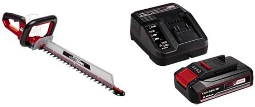 Einhell Cortasetos con batería ARCURRA 18/55 Power X-Change (18 V, 55 cm de longitud de corte, 18 mm distancia entre dientes, colector de recortes, asa frontal estrecha, batería 2.5 Ah y cargador)