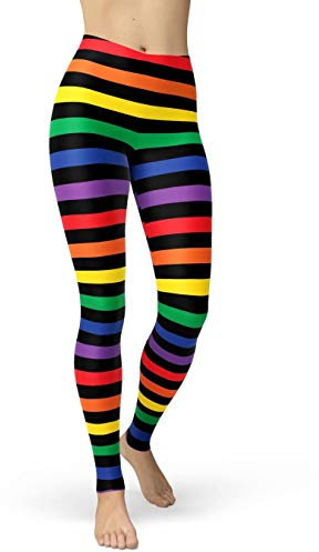 sissycos Neon Leggings Damen Strip Dot Leggings Druck Print Leggings Yoga Laufhose Mädchen Strumpfhose Fashion Stretch Lange Damen Leggins
