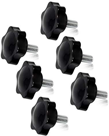 SPEEDWOX Lot de 6 boutons de serrage à vis M8 x 16 - Prune - En forme hexagonale - Vis moletée - Filetage mâle - Filetage métrique