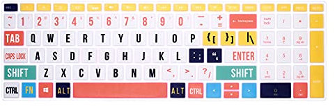 WYGCH Silicone Keyboard Cover Skin for HP Envy x360 15.6 Series /2020 2019 Pavilion 15/ Pavilion x360 15.6 Series/Envy 17 17.3 Series/Laptop 15t 17t 17-ca0011nr 17-by0040nr, Rainbow Font