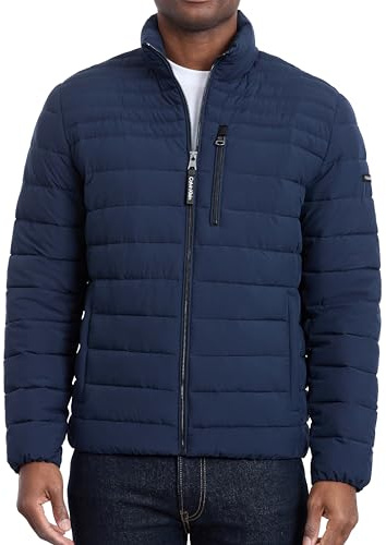 Calvin Klein Men's Classic Packable Down Jacket, Navy, X-Large