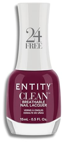 Entity Clean Rule the Room - Atmungsaktiver Nagellack, 13 ml, veganer und tierversuchsfreier Nagellack mit Biotin und Halal Nagellack, Burgunderrot
