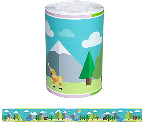 GouieRylin TapetenbordüRe BordüRe Selbstklebend Zum Aufkleben FüR Wohnzimmer KüChe Badezimmer Abnehmbare Wasserdicht Bodenleiste Pvc Dekorative BordüRe Grüne Natur 10cm X 500cm