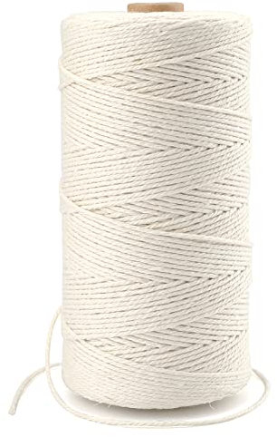 G2PLUS Macrame Corda di Cotone Spago Beige 1mm x 300M Filo Spago Cotone per di Cotone Natalizia Cucina Cottura Natale Confezionamento Regalo