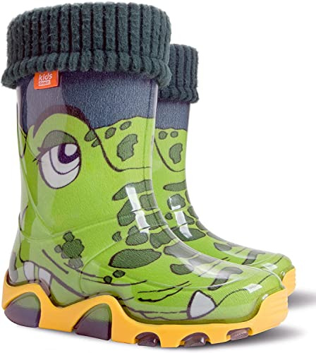 Demar Bottes de pluie en caoutchouc chaudes doublées en polaire pour enfants, Croc, 22/23 EU