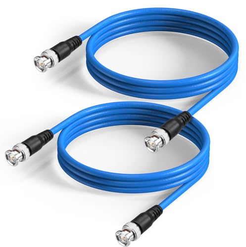 Superbat Cavo SDI 3G/6G/12G BNC 75 Ohm Maschio a Maschio Belden 1694A 2m | Doppia Schermatura, Placcato Oro, 18AWG, 4K UHD/8K, 2 Pezzi, per Blackmagic, Telecamere, Convertitori, Monitor, CCTV