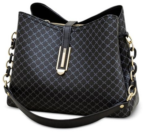 FORRICA Umhängetasche Damen Handtasche Mode Frauen Crossbody Tasche PU Leder Retro Schultertasche mit 3 Große Taschen Schwarz
