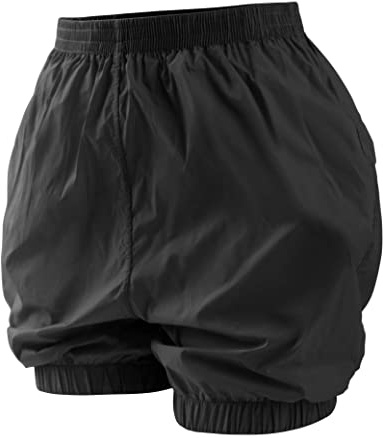Daydance Black Women Ballet Shorts Ripstop Trash Bag Pants for Work Out, Black, XL