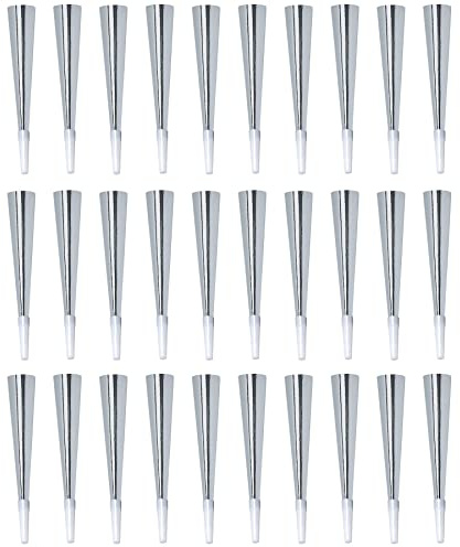 Beistle Silver Foil Horns – 30 Pack, Metallic Noisemakers with Black Mouthpieces for New Year’s Eve, Weddings, Graduations, Anniversaries, Birthday Parties, Corporate Events and Loud Celebrations, 9”