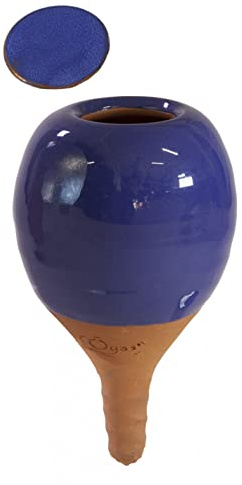 MOUTTA | Ollas/Oyas Céramique à Planter Bleu 0,3 litres | Diffuseur/réservoir d'eau pour arrosage des Plantes | Irrigation Automatique par Goutte à Goutte