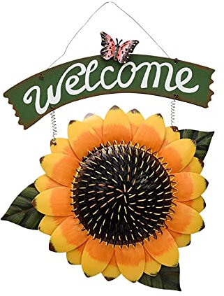 Willkommen Türschilder Vintage hängende Sonnenblume Willkommensschild 1 stück Pastoralen Wohnkultur Willkommensschild Wandkunst Eisen Sonnenblume Malerei Retro Türhänge Indoor Willkommensschild