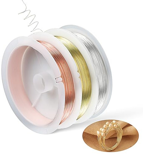Jeffdad 3 Rolls Craft Wire, 0.3 mm 50 m/164 FT, 30 Gauge, for Jewelry Making & Floral Arranging