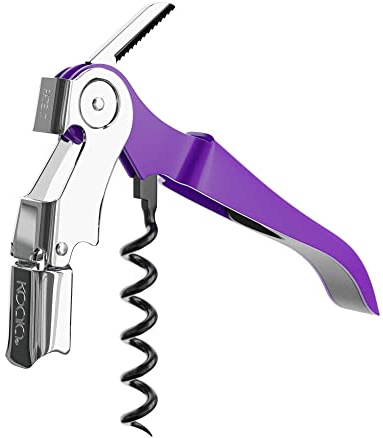 (50 Unidades) Koala Spain Sacacorchos AC de Dos Tiempos, con Resorte Articulado, Color Violeta | Con Resorte Articulado, Color Violeta
