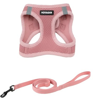 Voyager Step-in-Air-Geschirr für Katzen, Allwetter-Netzgewebe, Step-in-Weste, Geschirr für kleine und große Katzen, von Best Pet Supplies – Rosa, Größe XS (Brustumfang 34,3–38,1 cm)