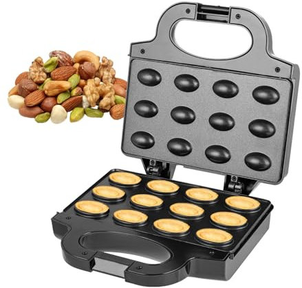 Macchina elettrica per torte alle noci, macchina per biscotti assortiti,Macchina per cuocere biscotti alle noci e noci - Strumento di cottura riscaldante fronte-retro per colazione, fast food, pranzo