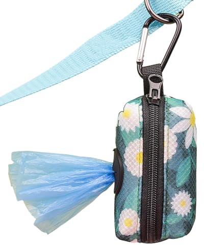 Kotbeutelhalter für Leinen, Hundekotbeutelspender - Hundekotbeutelhalter mit Grafikdruck,Tragbarer Rollenhalter für Hundekotbeutel, Hundekotbeutel für Reisen, Wandern im Freien