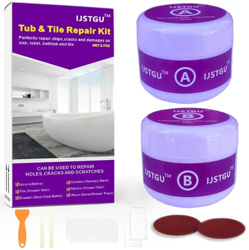 Kit di riparazione per vasca, bianco, kit di riparazione per lavello in porcellana, per incollare saldamente scheggiature e crepe su porcellana, ceramica, smalto, piastrelle e bagno doccia, kit di