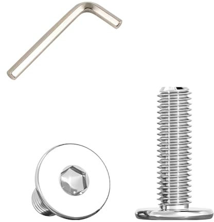 Viti a Testa Piatta M5 X 20 con Esagono Incassato, viti Brugola Testa Bombata con Flangia, Acciaio Inox A2 V2A Viti (40 Pezzi)