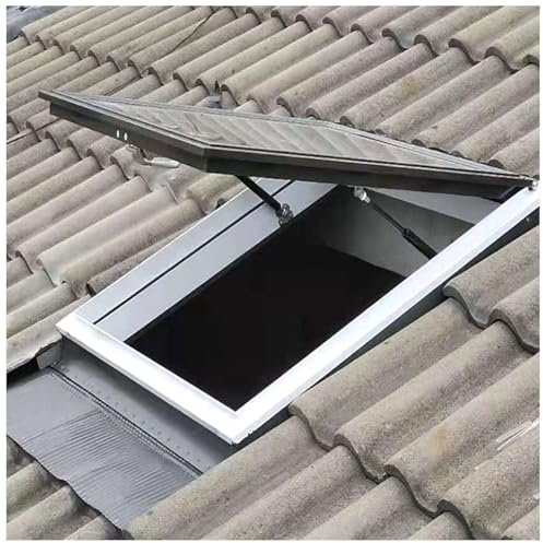 APMOE Fenêtre de Toit Multi-Angles à Ouverture Manuelle, Lucarne de Toit en Aluminium avec Double Vitrage Trempé pour Véranda et Toit Plat Incliné(WxL 20x20in/51x51cm)