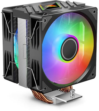 Jungle Leopard K400PRO Colorato LED 4 Tubi di calore CPU Raffreddatore con Due 4-Pin PWM 800-1800RPM Silenzioso Ventilatori per Intel LGA 2011/115X/1200/1366/1700/1851 (Nero)