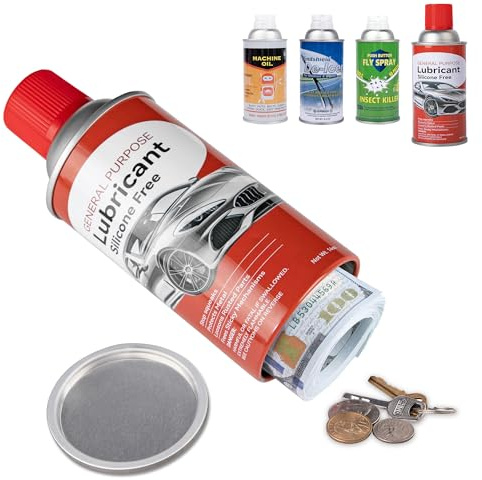 BarGifts Hidden Safe Fake Spray Can with Hidden Compartment, Hidden Storage Keep Your Valuables Safe Like Money, Keys, and Jewelry- New Red