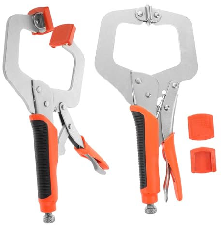 LIFKOME Morsetto A C in Metallo Pinza Di Bloccaggio Ergonomica Per Verniciatura Saldatura E Lavorazioni Legno 2 Pezzi Per Casa E Officina