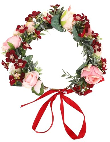 DEARMAMY Blumenhaarkranz Aus Kunstblumen Brauthaarband Für Hochzeitsfeier Hawaii-haarband Ohne Klebeband Blumenhaarreif Als Accessoire Für Festliche Anlässe